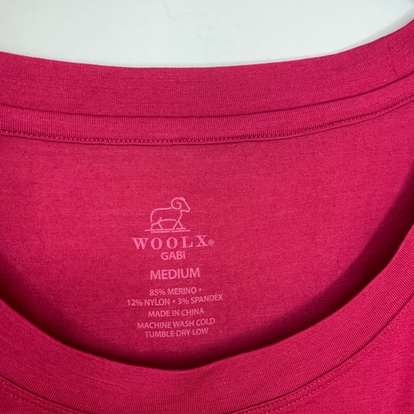 Woolx Gabi Merino Pink Cap Sleeve Relaxed Fit T-Shirt - Picture 4 of 6